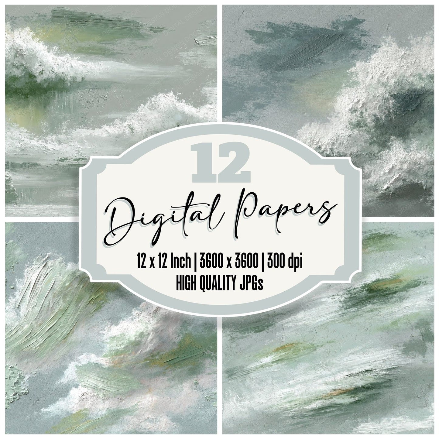 Lime Wash Sage Eucalyptus Digital Paper Pack (DDD012367)