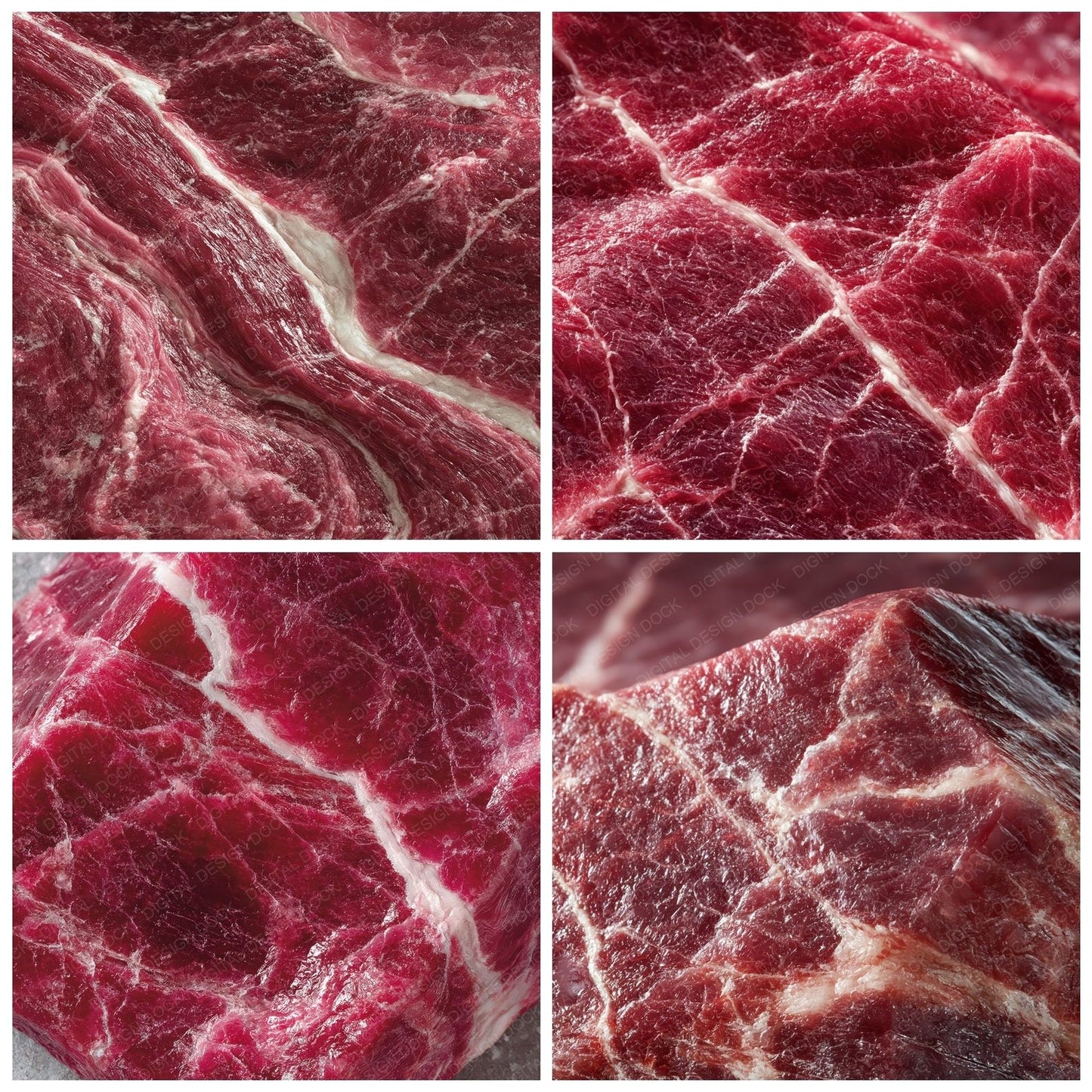 Macro Meat Marbling Crimson Ivory Digital Paper Pack (DDD012368)