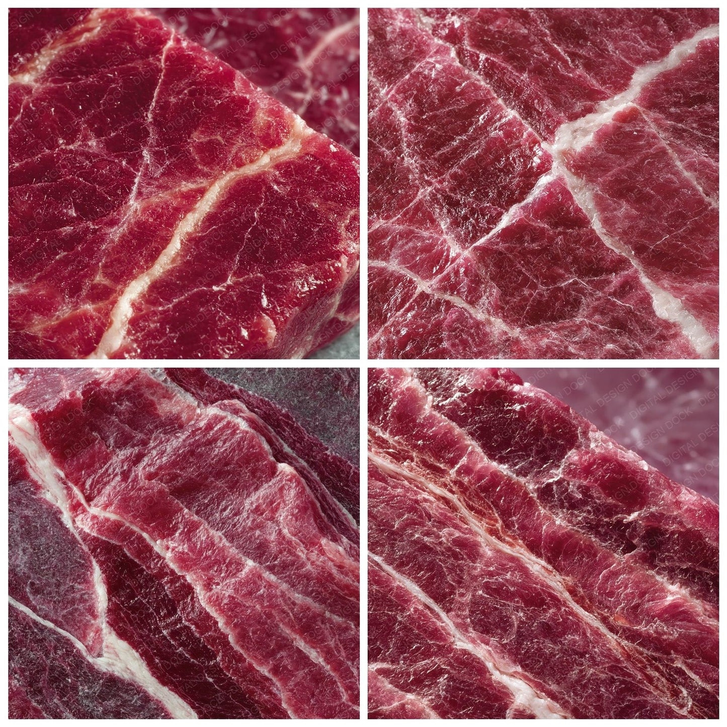 Macro Meat Marbling Crimson Ivory Digital Paper Pack (DDD012368)
