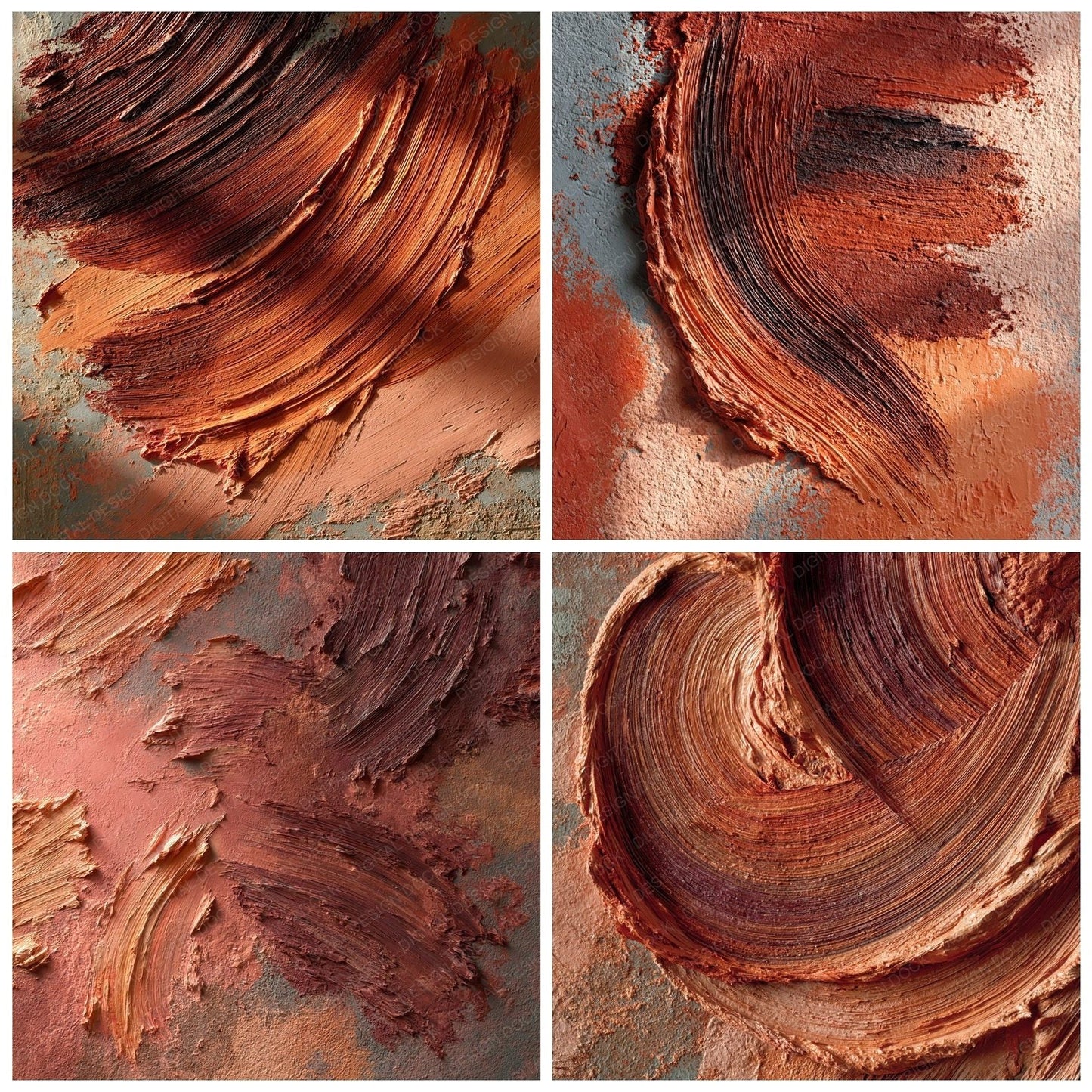 Oil Paint Terracotta Sienna Digital Paper Pack (DDD012369)