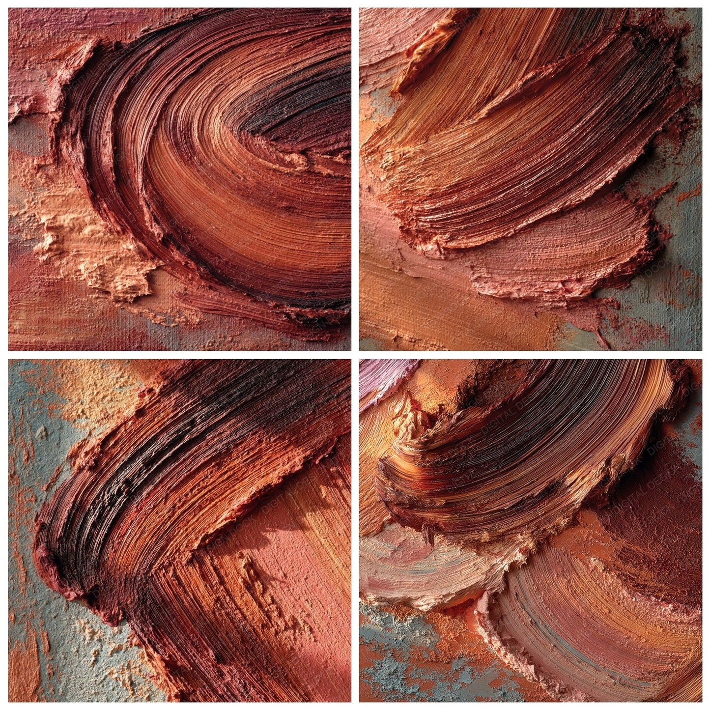 Oil Paint Terracotta Sienna Digital Paper Pack (DDD012369)