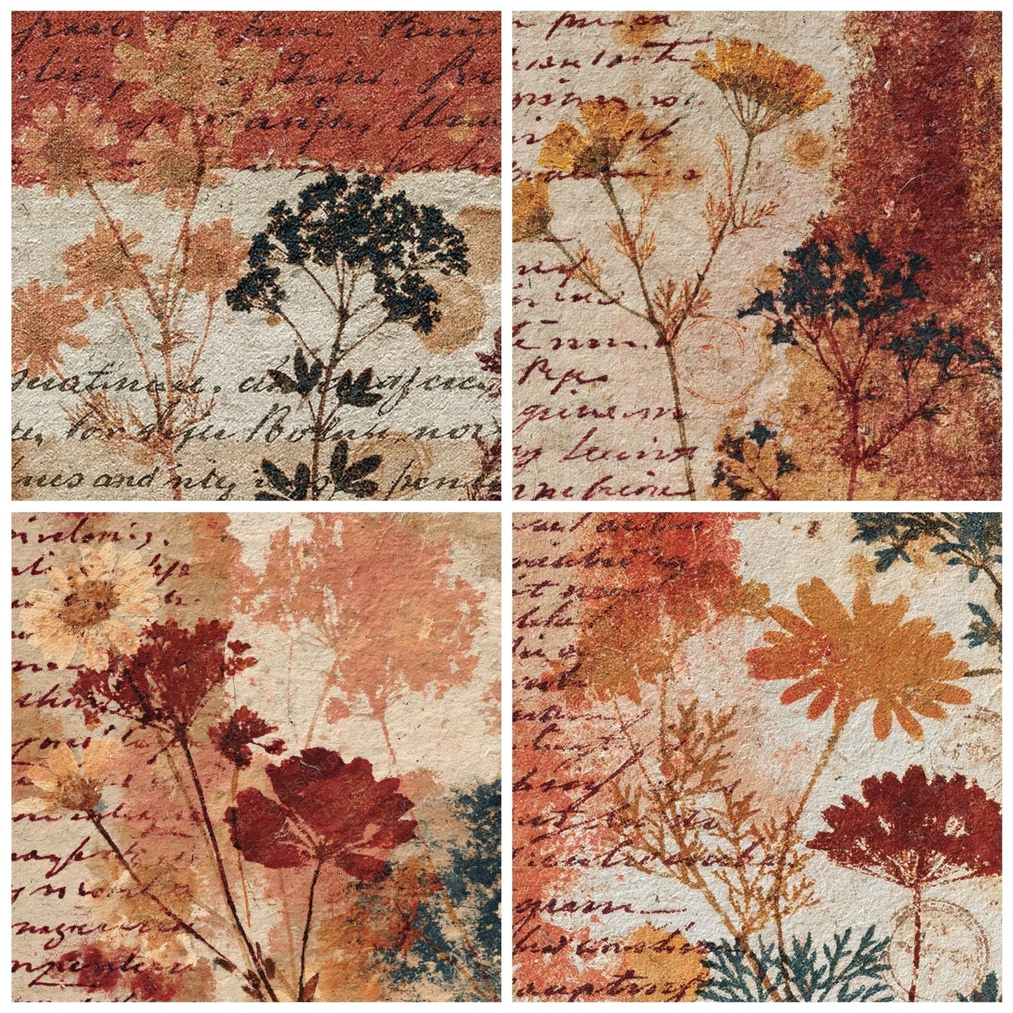 Vintage Paper Apothecary Chamomile Blush Digital Paper Pack (DDD012371)