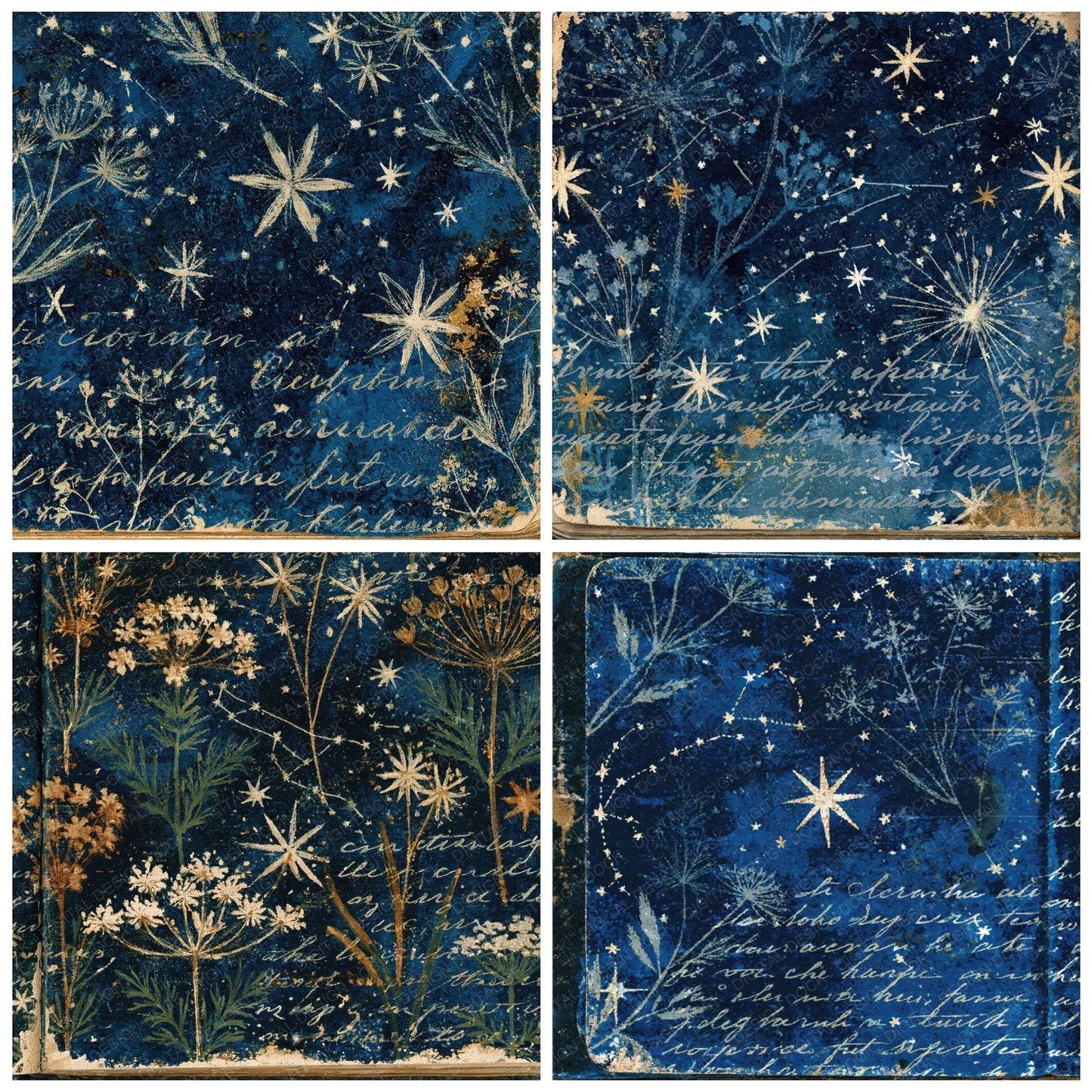 Vintage Paper Astronomer Indigo Silver Digital Paper Pack (DDD012372)