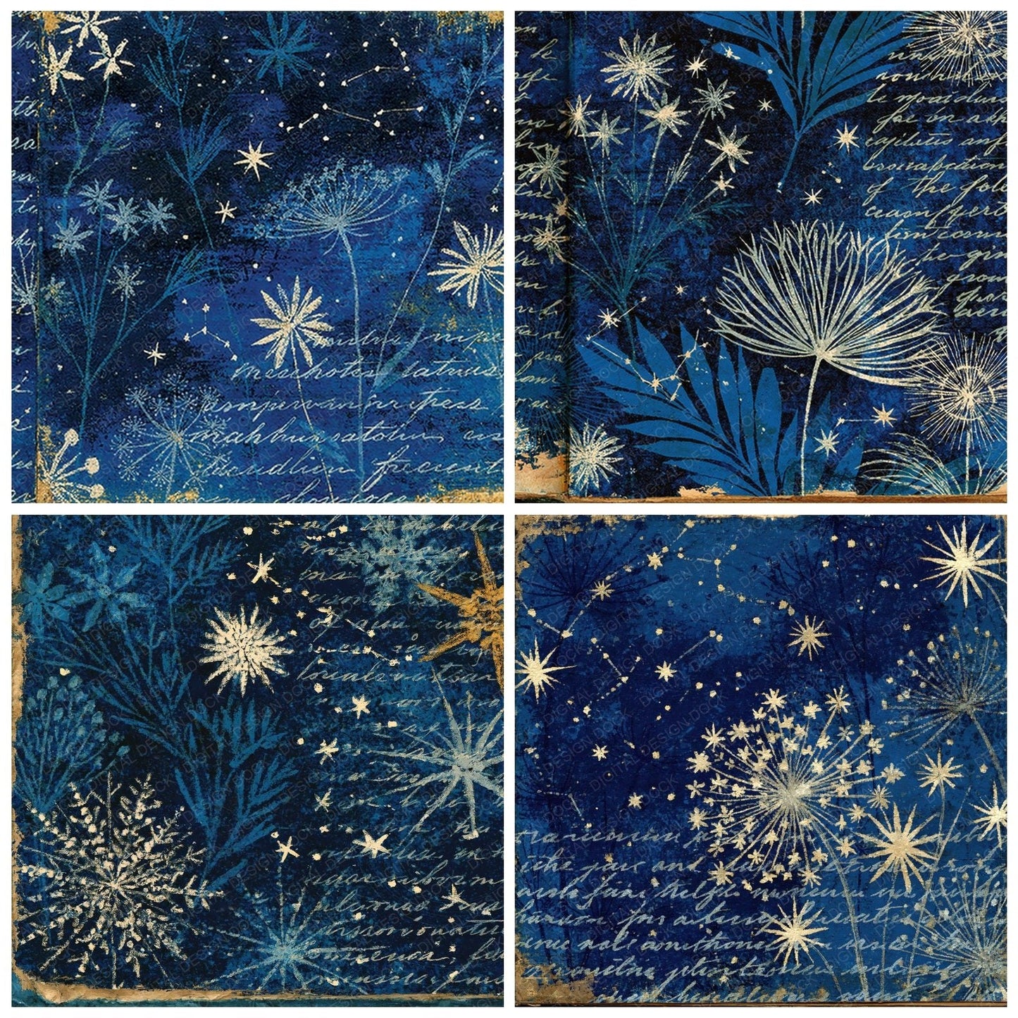 Vintage Paper Astronomer Indigo Silver Digital Paper Pack (DDD012372)