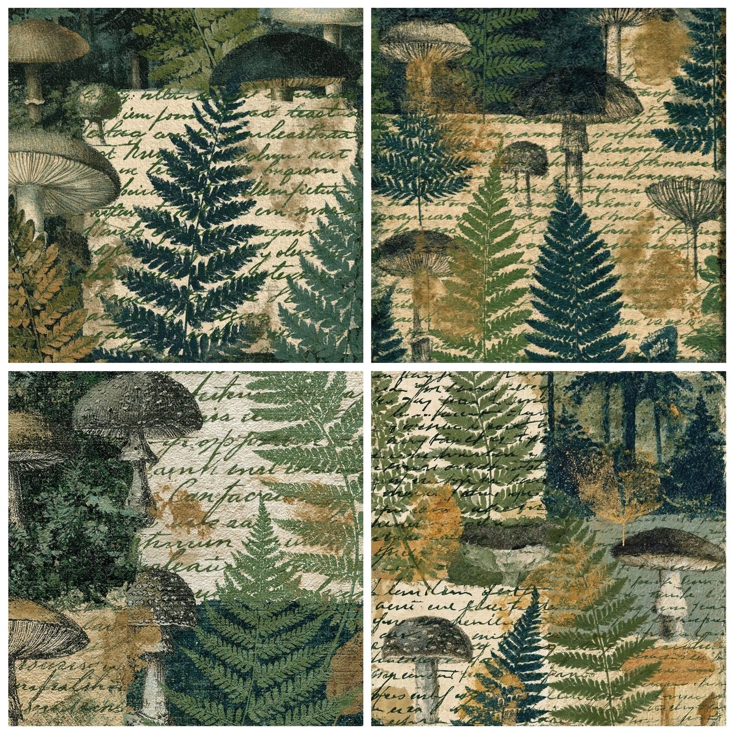 Vintage Paper Field Journal Moss Sage Digital Paper Pack (DDD012373)
