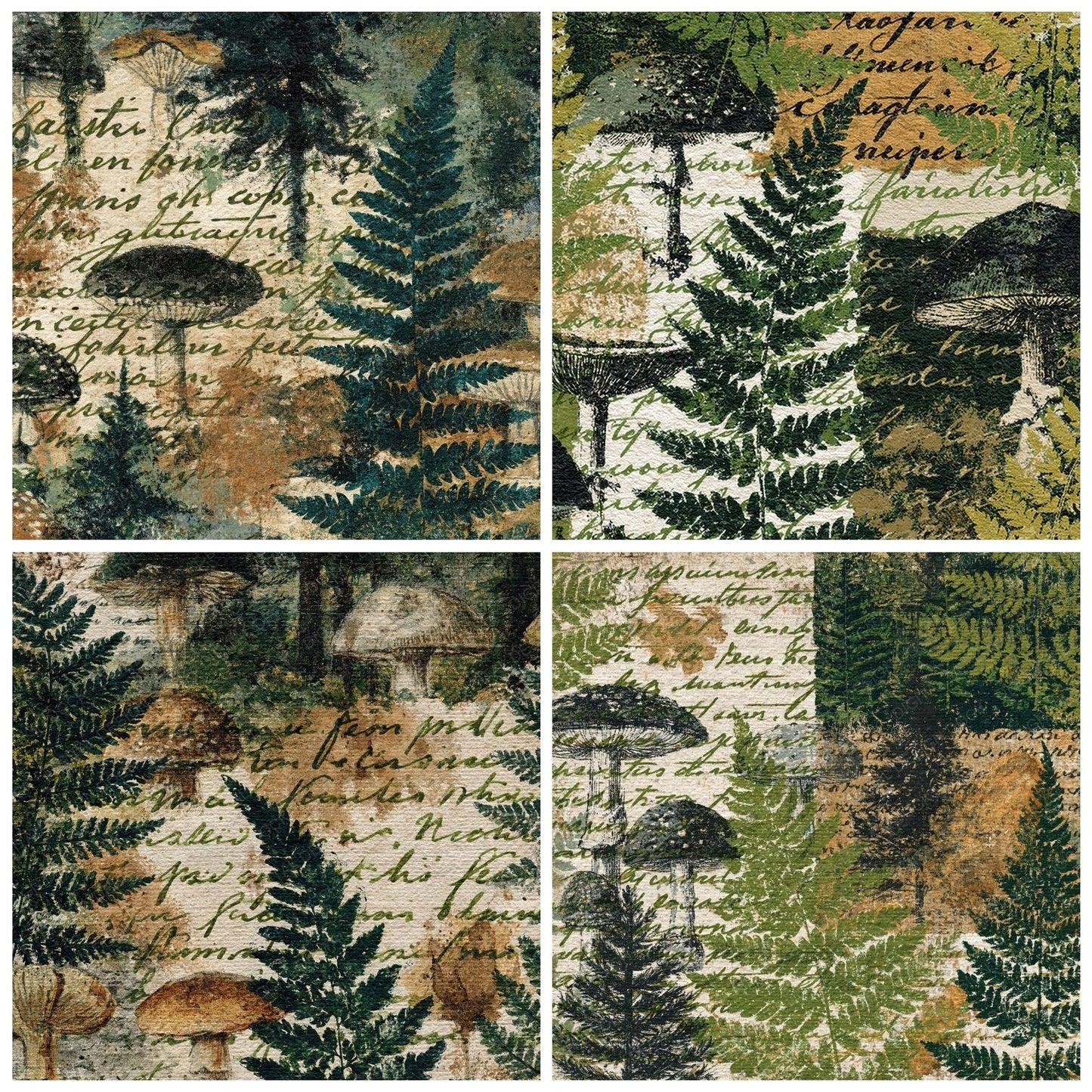 Vintage Paper Field Journal Moss Sage Digital Paper Pack (DDD012373)