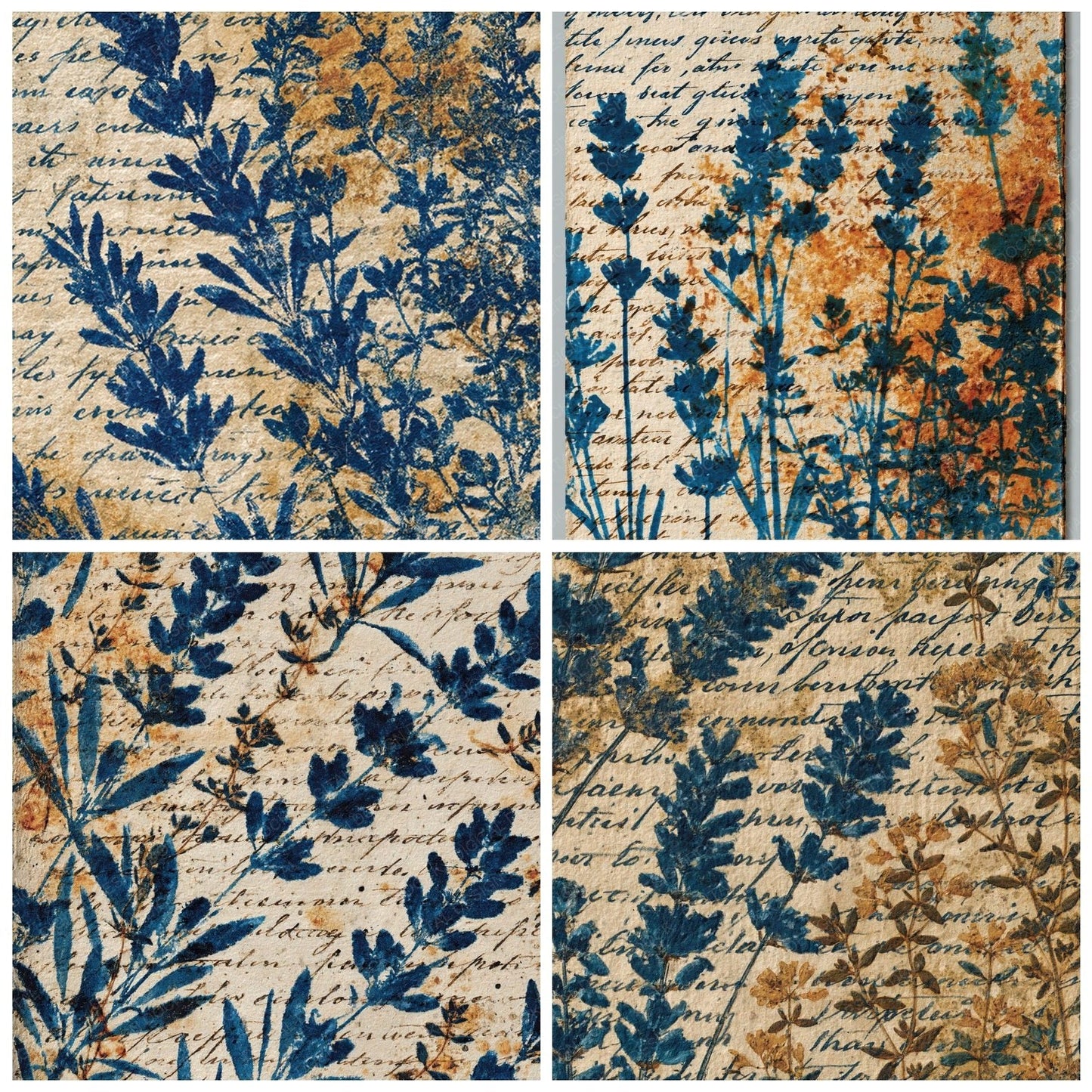 Vintage Paper Lavender Thyme Oatmeal Digital Paper Pack (DDD012377)