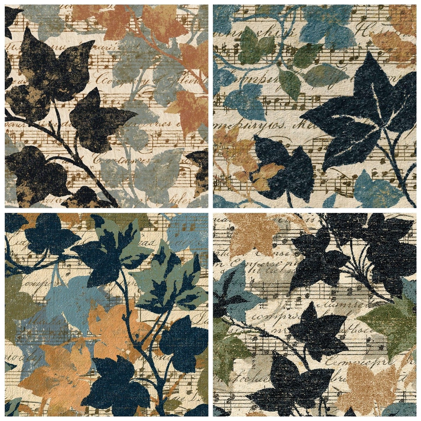 Vintage Paper Music Ivy Bone Digital Paper Pack (DDD012380)