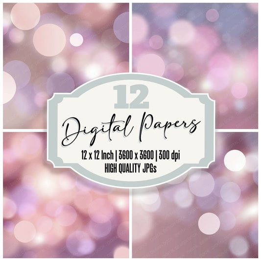 Bokeh Blush Lavender Digital Paper Pack (DDD012385)