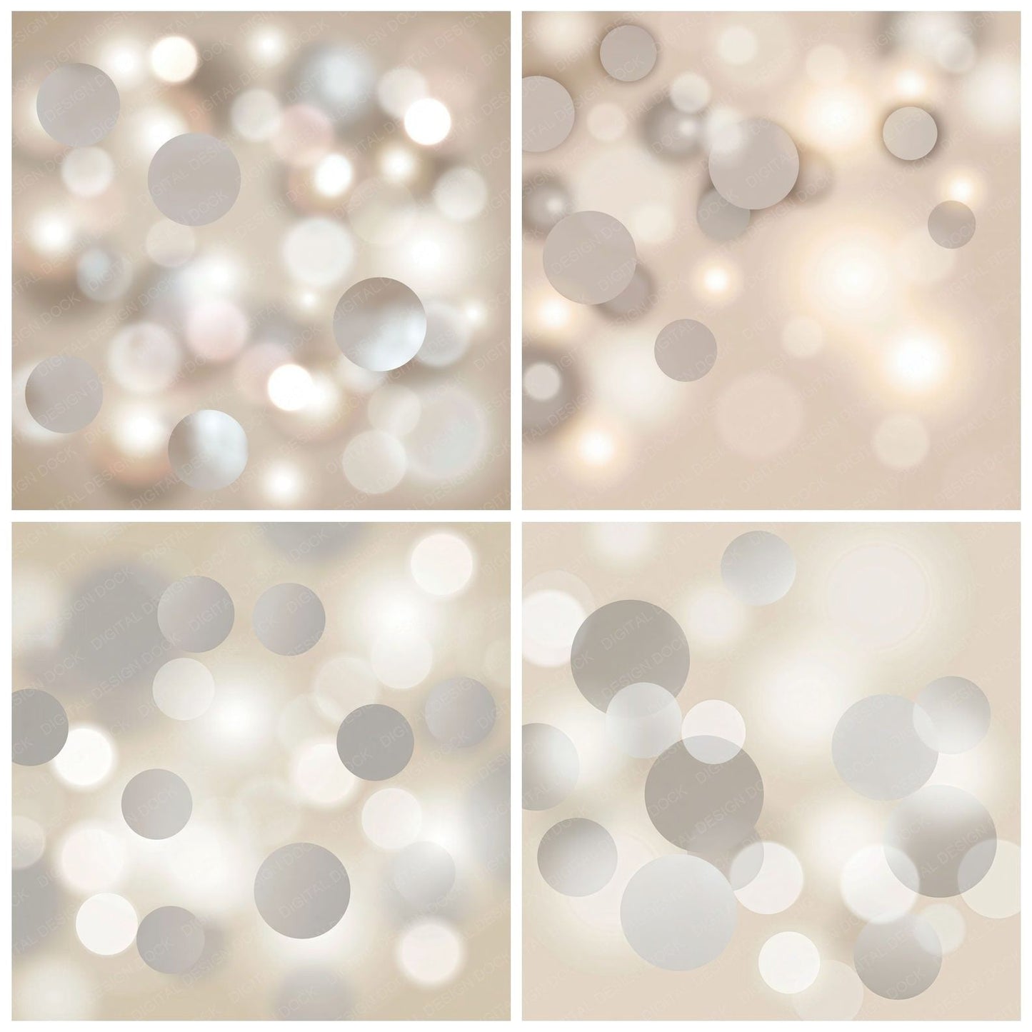 Bokeh Dove Platinum Bone Digital Paper Pack (DDD012387)
