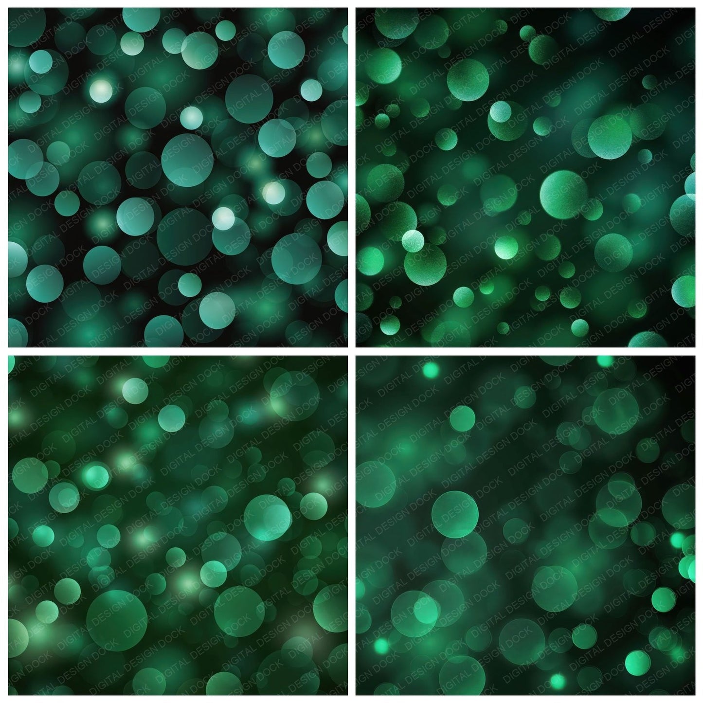 Bokeh Forest Emerald Charcoal Digital Paper Pack (DDD012388)