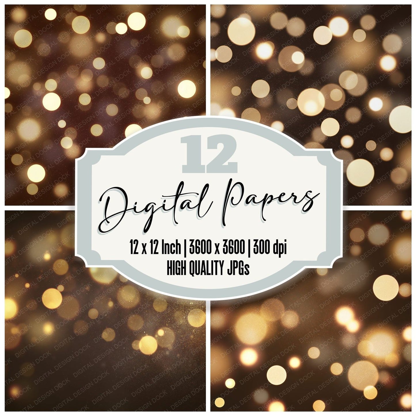 Bokeh Golden Light Fade Digital Paper Pack (DDD012390)