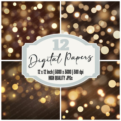 Bokeh Golden Light Fade Digital Paper Pack (DDD012390)
