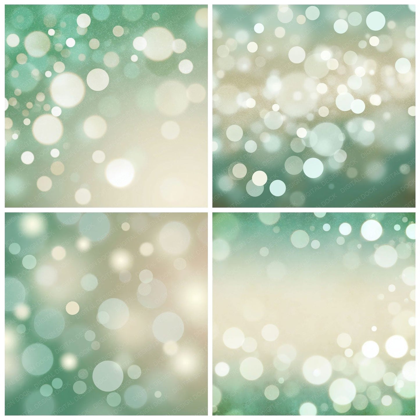 Bokeh Mint Sage Buttermilk Digital Paper Pack (DDD012391)