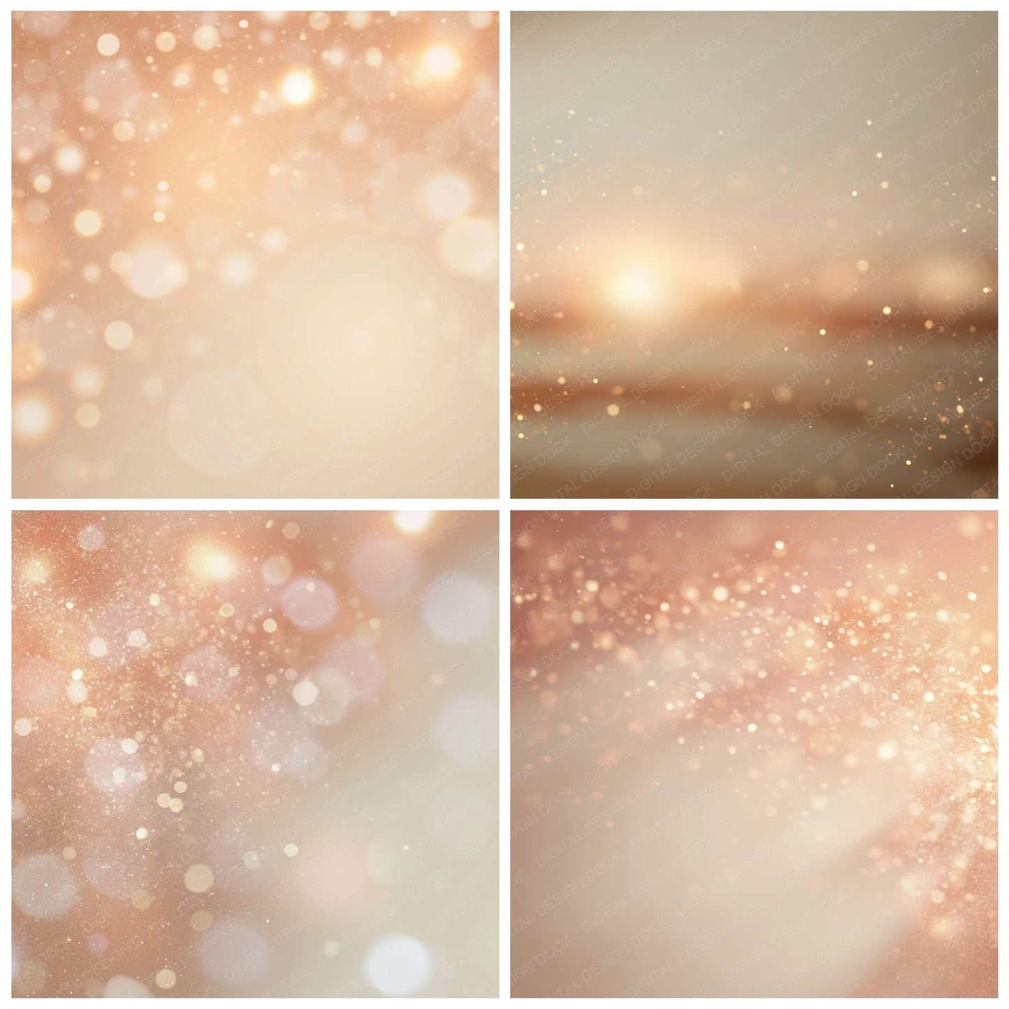 Bokeh Peach Apricot Ivory Digital Paper Pack (DDD012392)