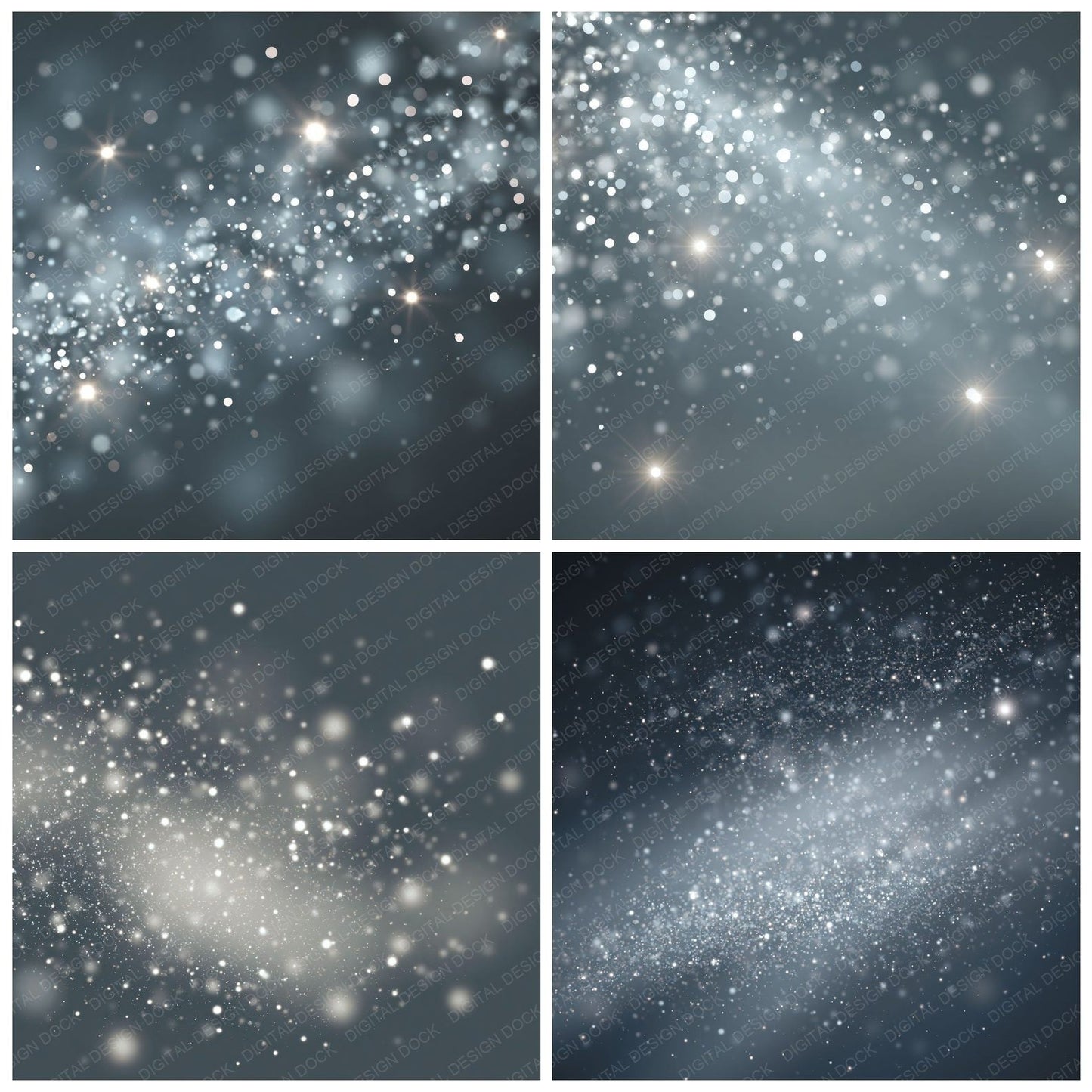 Bokeh Silver Frost Slate Digital Paper Pack (DDD012393)