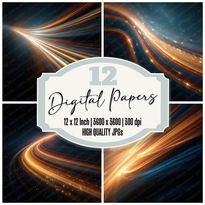 Light Drag Amber Navy Digital Paper Pack (DDD012396)