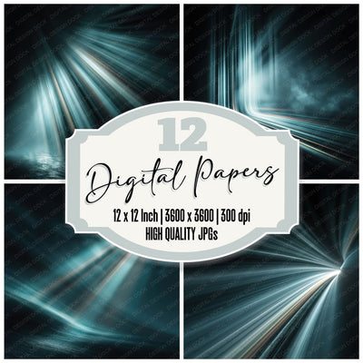 Light Drag Teal Ocean Digital Paper Pack (DDD012398)