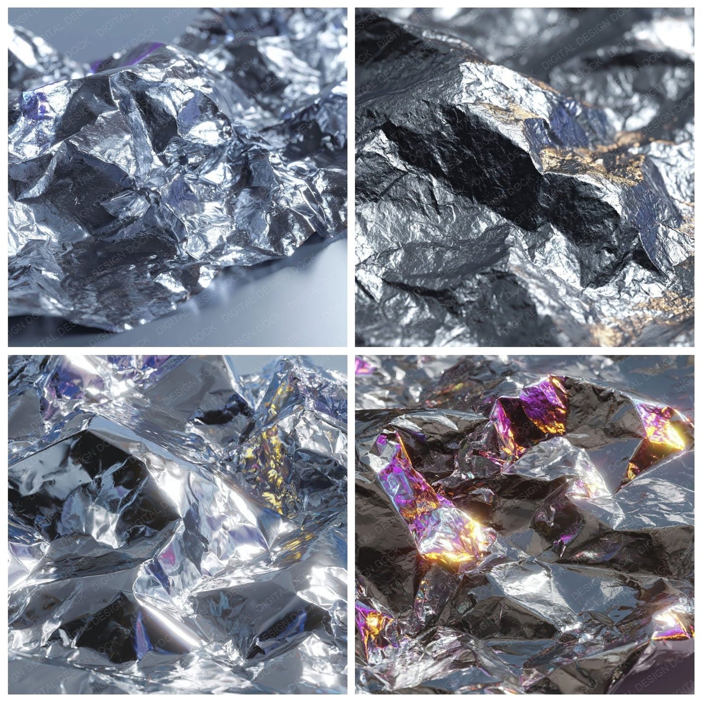 Macro Foil Silver Pewter Digital Paper Pack (DDD012400)