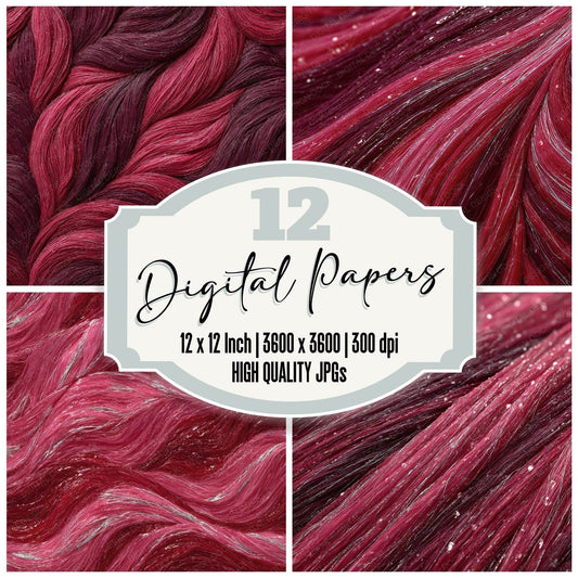 Macro Muscle Fibre Crimson Rose Digital Paper Pack (DDD012402)