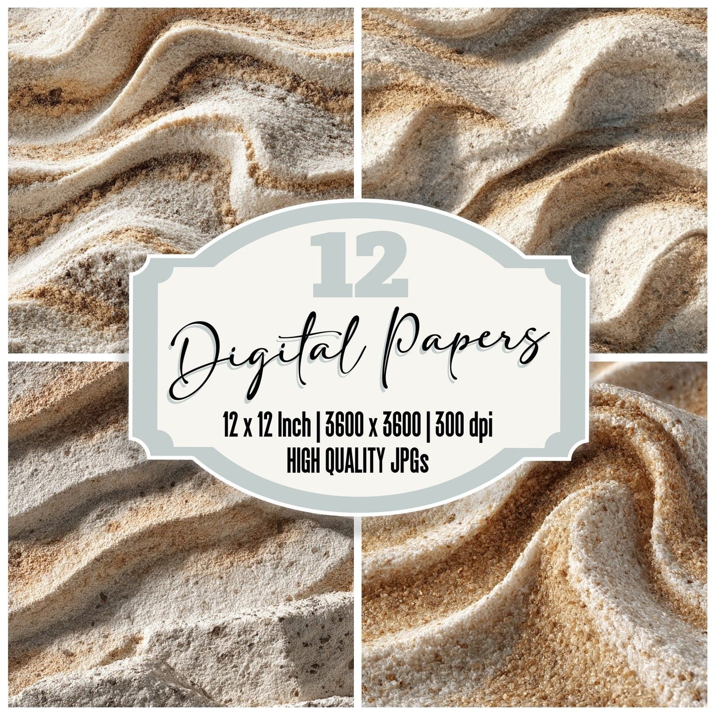 Macro Sand Bone Honey Digital Paper Pack (DDD012403)