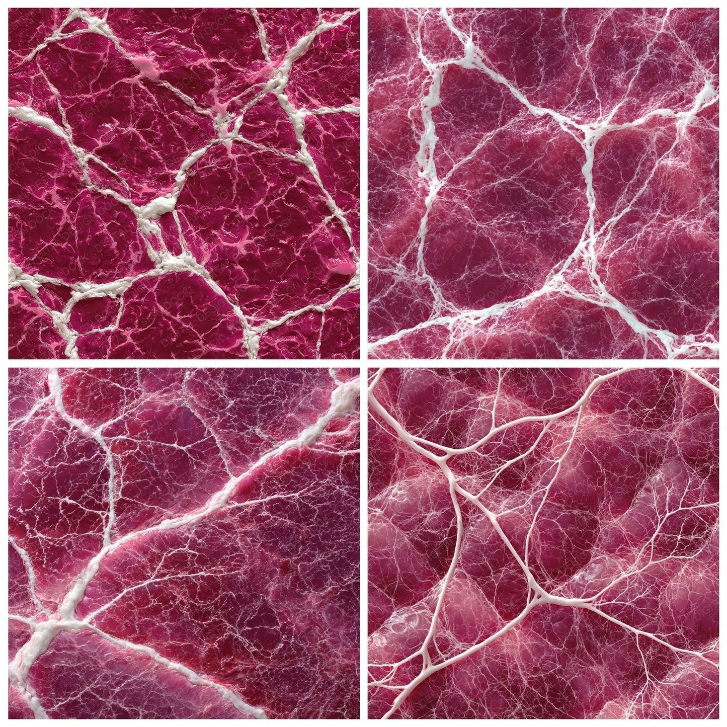 Macro Wagyu Marbling Oxblood Burgundy Digital Paper Pack (DDD012404)