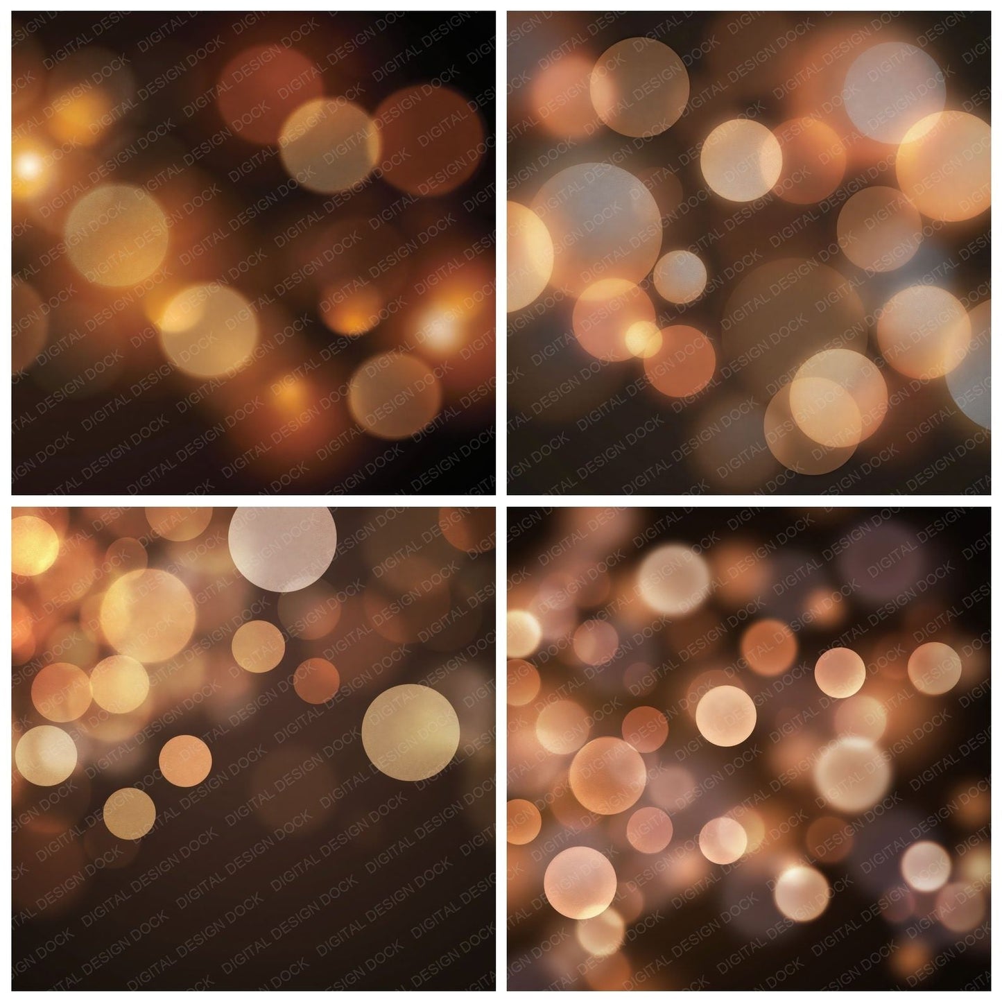 Bokeh Copper Brass Chocolate Digital Paper Pack (DDD012405)
