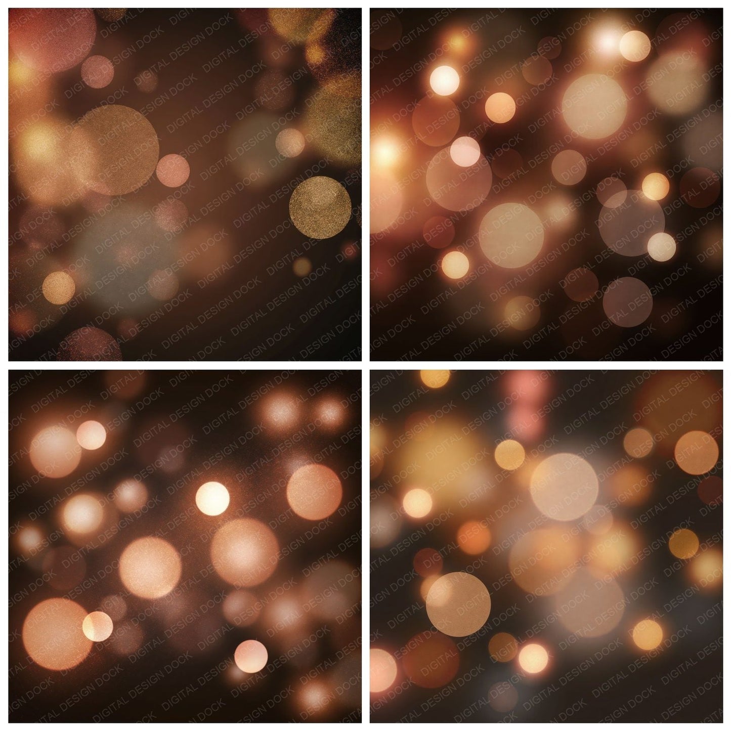 Bokeh Copper Brass Chocolate Digital Paper Pack (DDD012405)