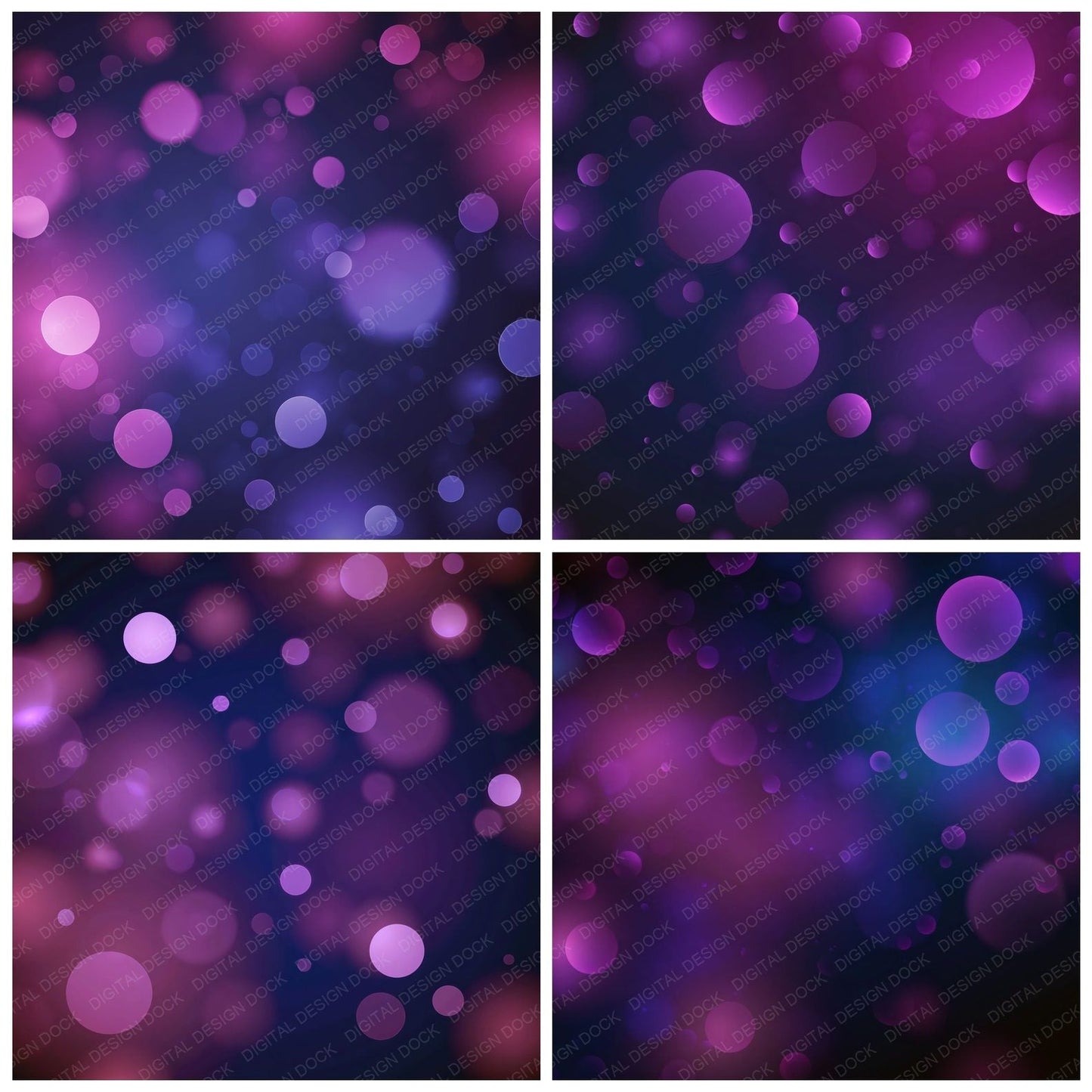 Bokeh Plum Violet Indigo Digital Paper Pack (DDD012406)