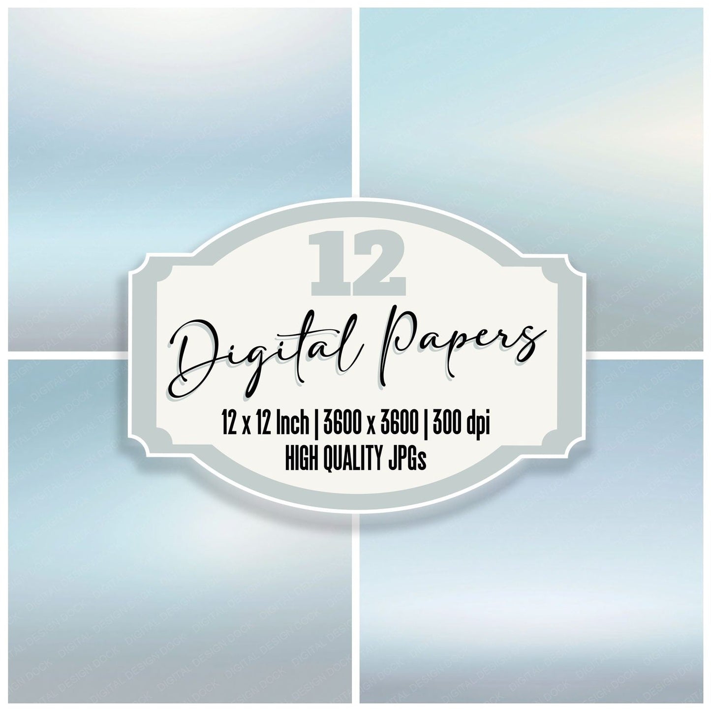Gradient Arctic Ice Frost Digital Paper Pack (DDD012407)