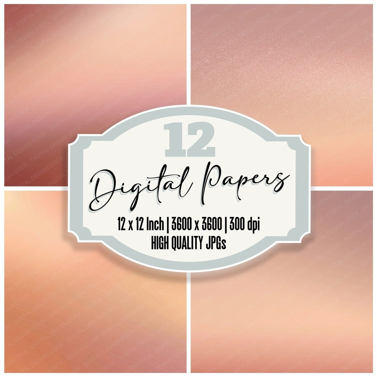 Gradient Desert Terracotta Apricot Digital Paper Pack (DDD012408)