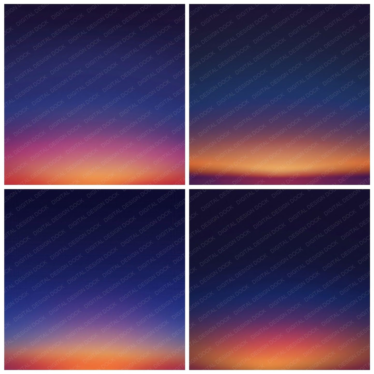 Gradient Dusk Indigo Amber Digital Paper Pack (DDD012409)