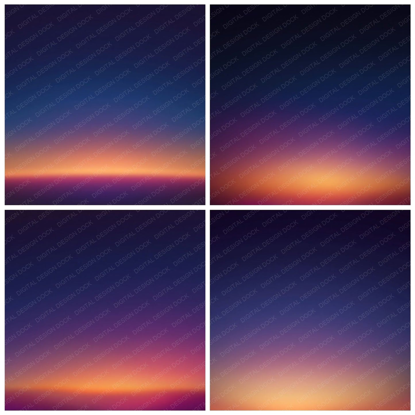 Gradient Dusk Indigo Amber Digital Paper Pack (DDD012409)