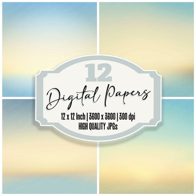 Gradient Morning Butter Sky Digital Paper Pack (DDD012412)