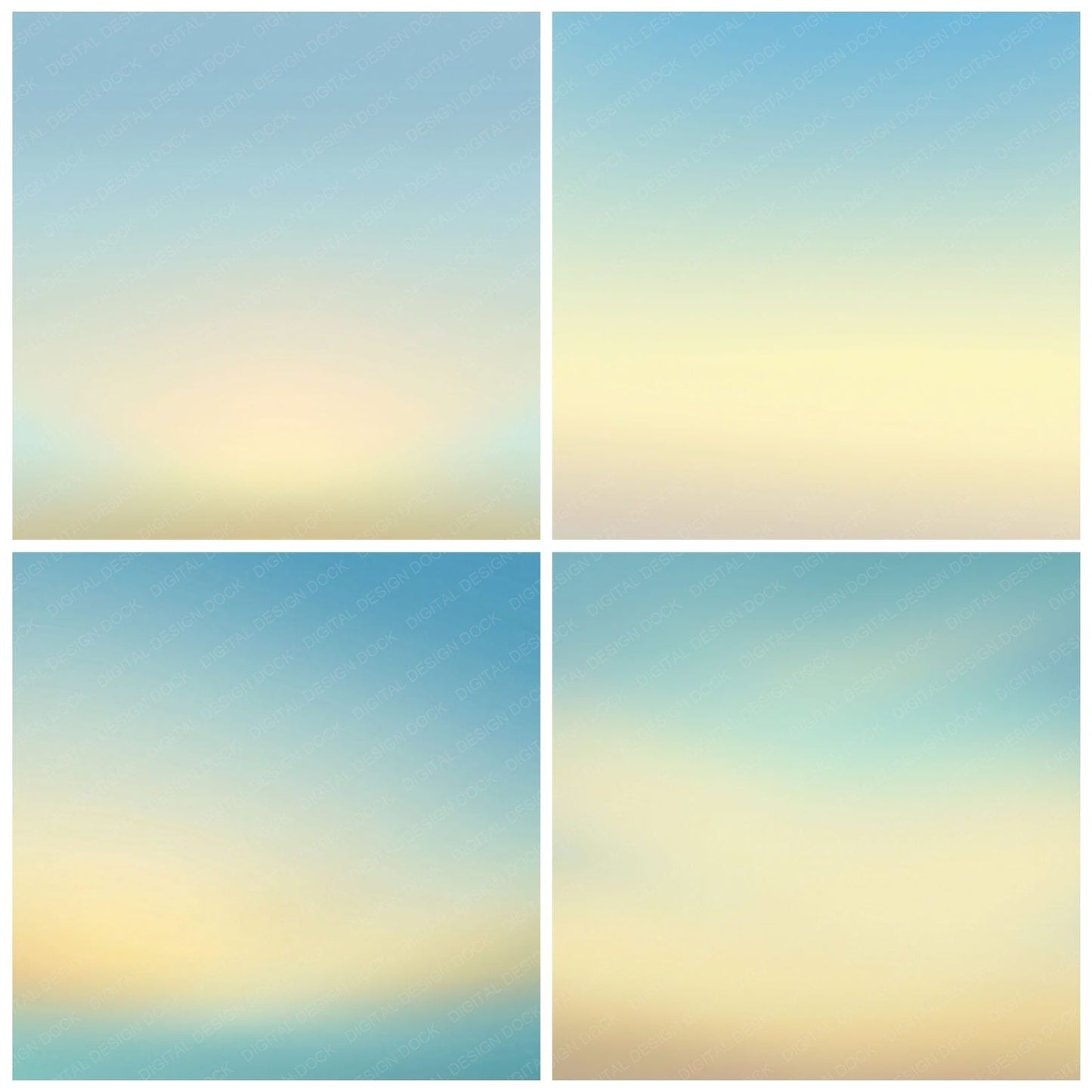 Gradient Morning Butter Sky Digital Paper Pack (DDD012412)