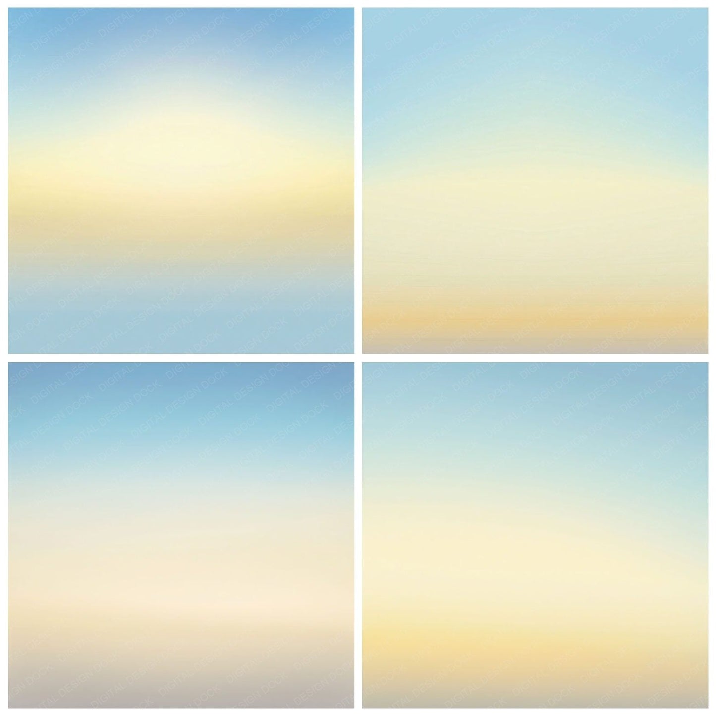 Gradient Morning Butter Sky Digital Paper Pack (DDD012412)