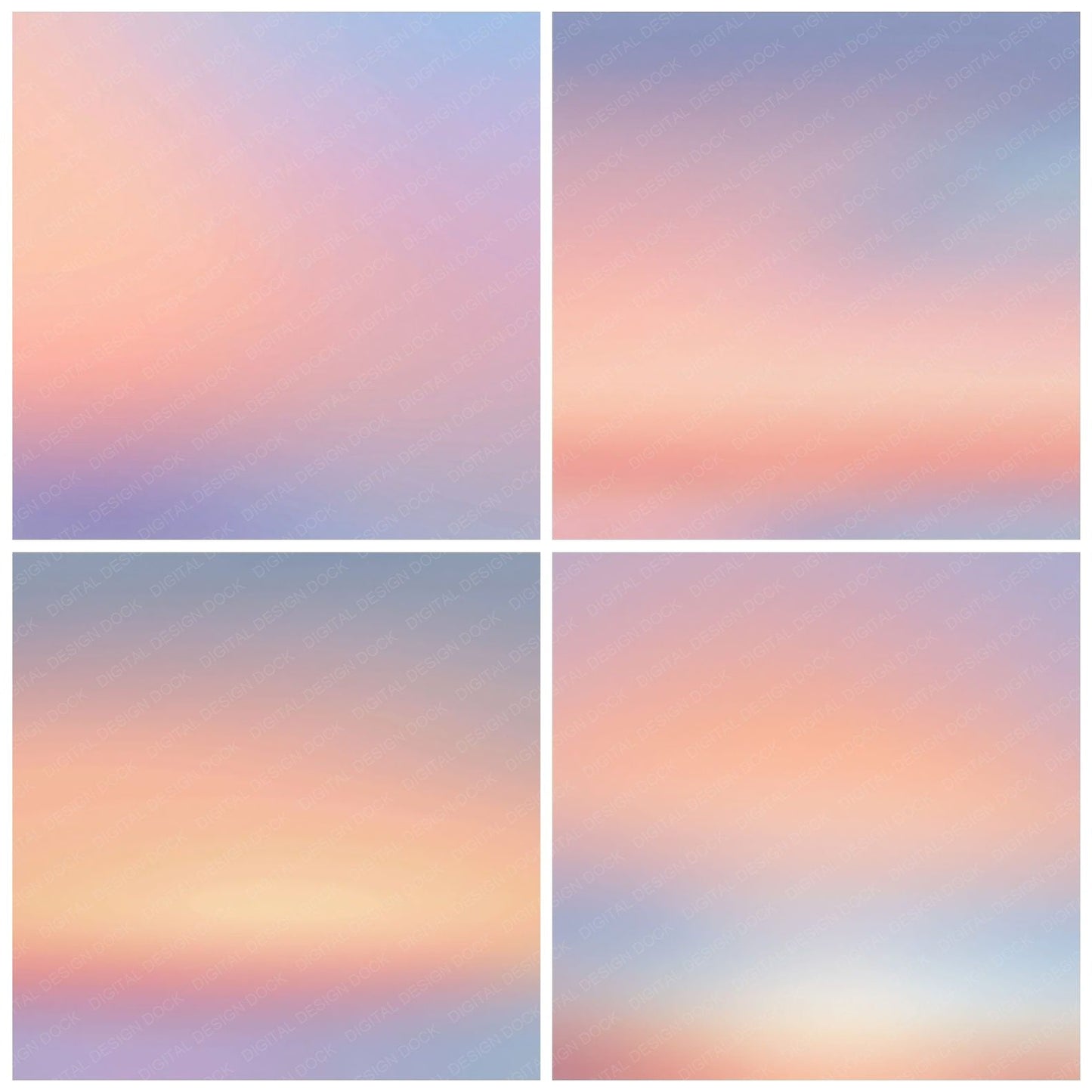 Gradient Sunrise Peach Lavender Digital Paper Pack (DDD012414)
