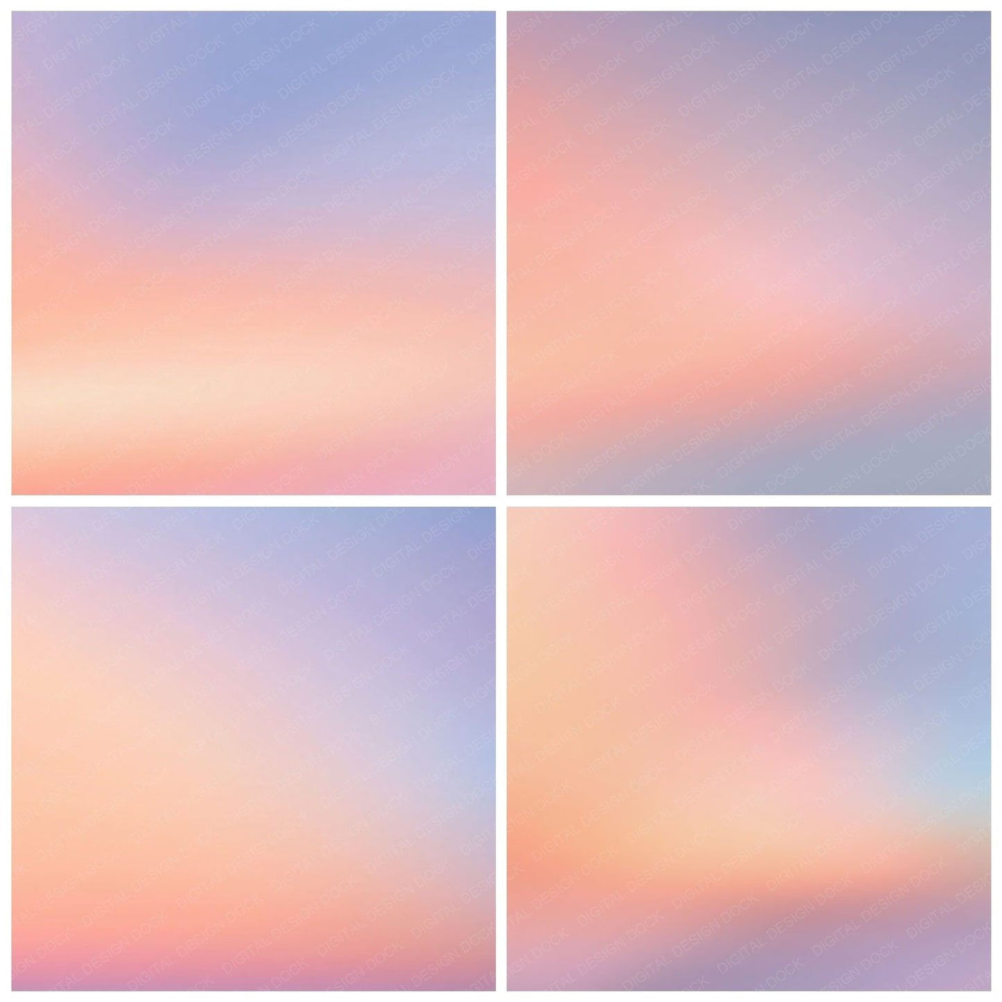 Gradient Sunrise Peach Lavender Digital Paper Pack (DDD012414)