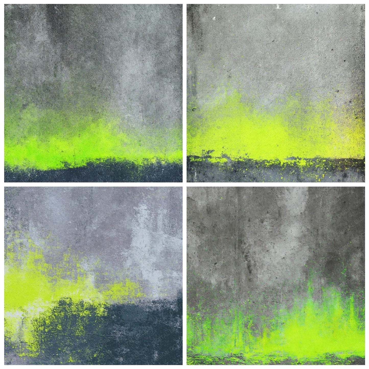 Grunge Neon Green Concrete Digital Paper Pack (DDD012418)