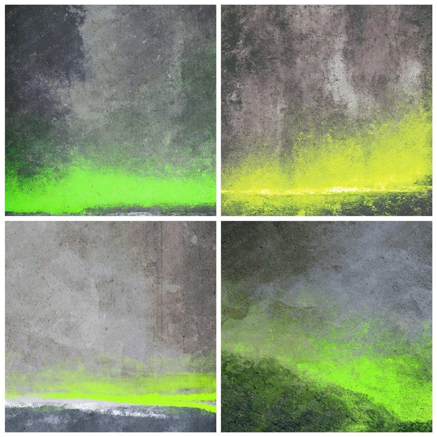 Grunge Neon Green Concrete Digital Paper Pack (DDD012418)