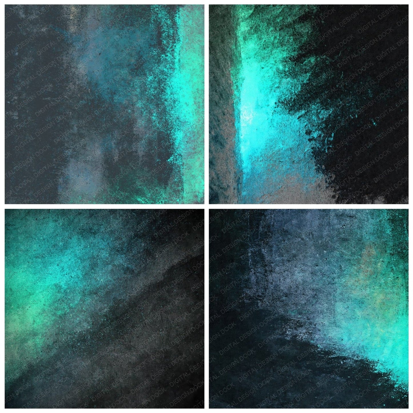 Grunge Neon Mint Graphite Digital Paper Pack (DDD012419)