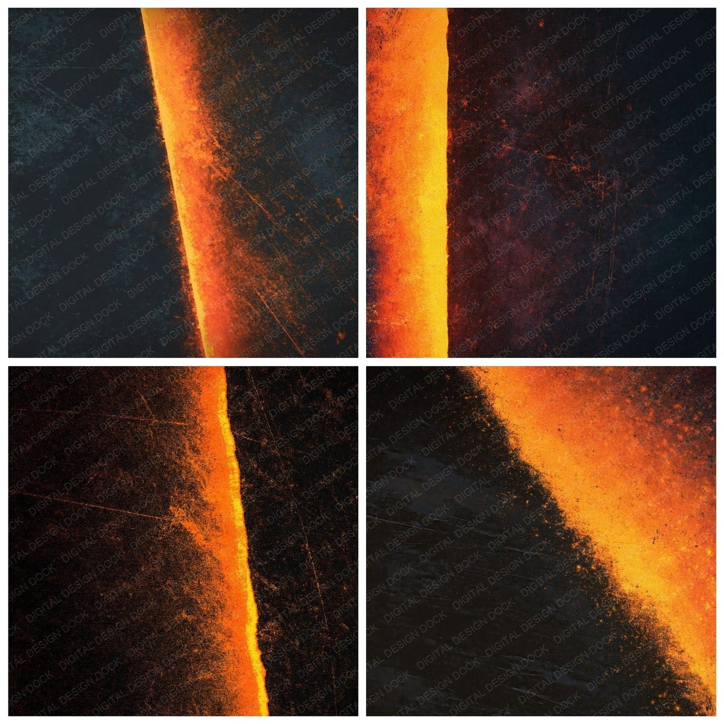 Grunge Neon Orange Umber Digital Paper Pack (DDD012420)