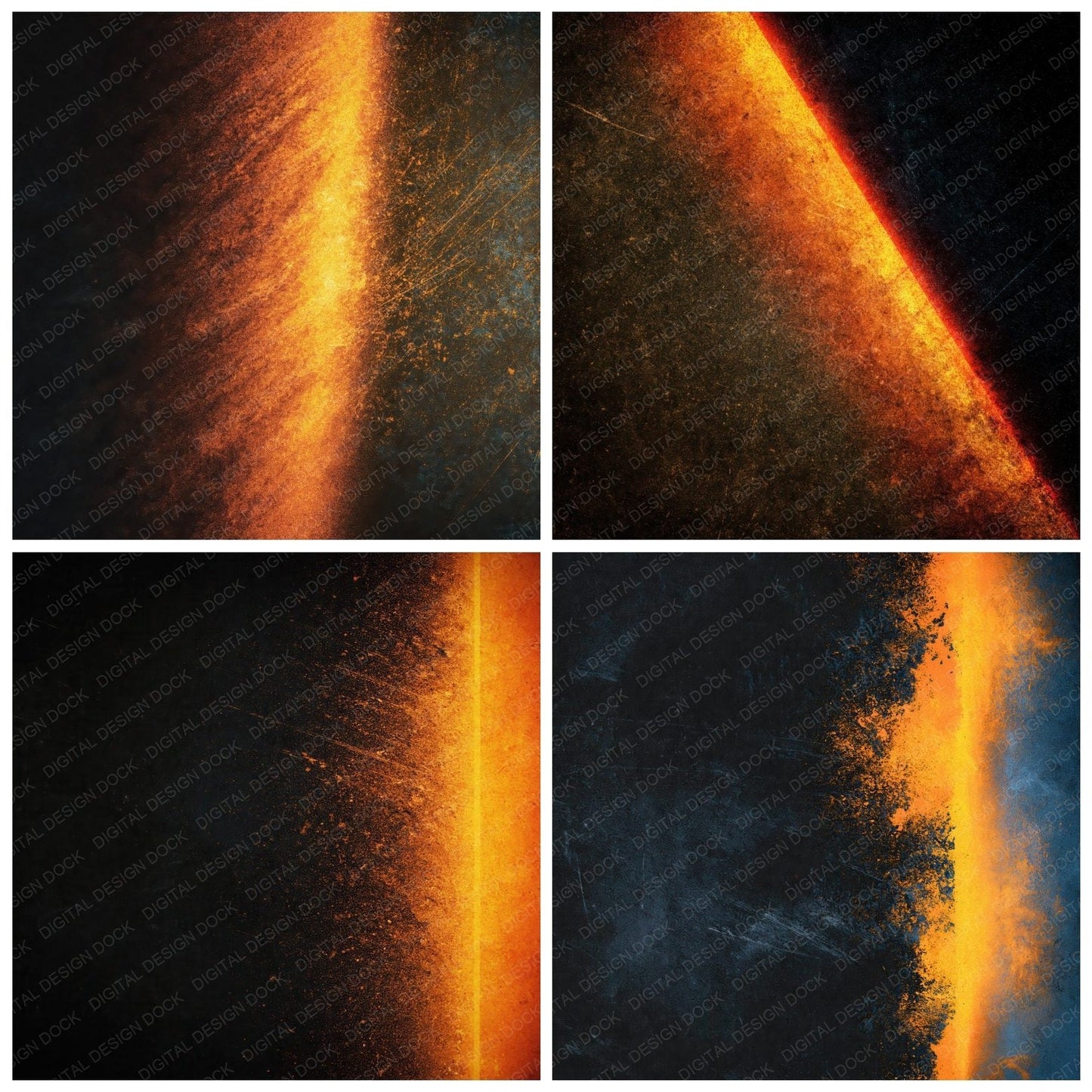 Grunge Neon Orange Umber Digital Paper Pack (DDD012420)