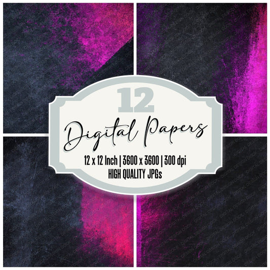 Grunge Neon Pink Charcoal Digital Paper Pack (DDD012421)