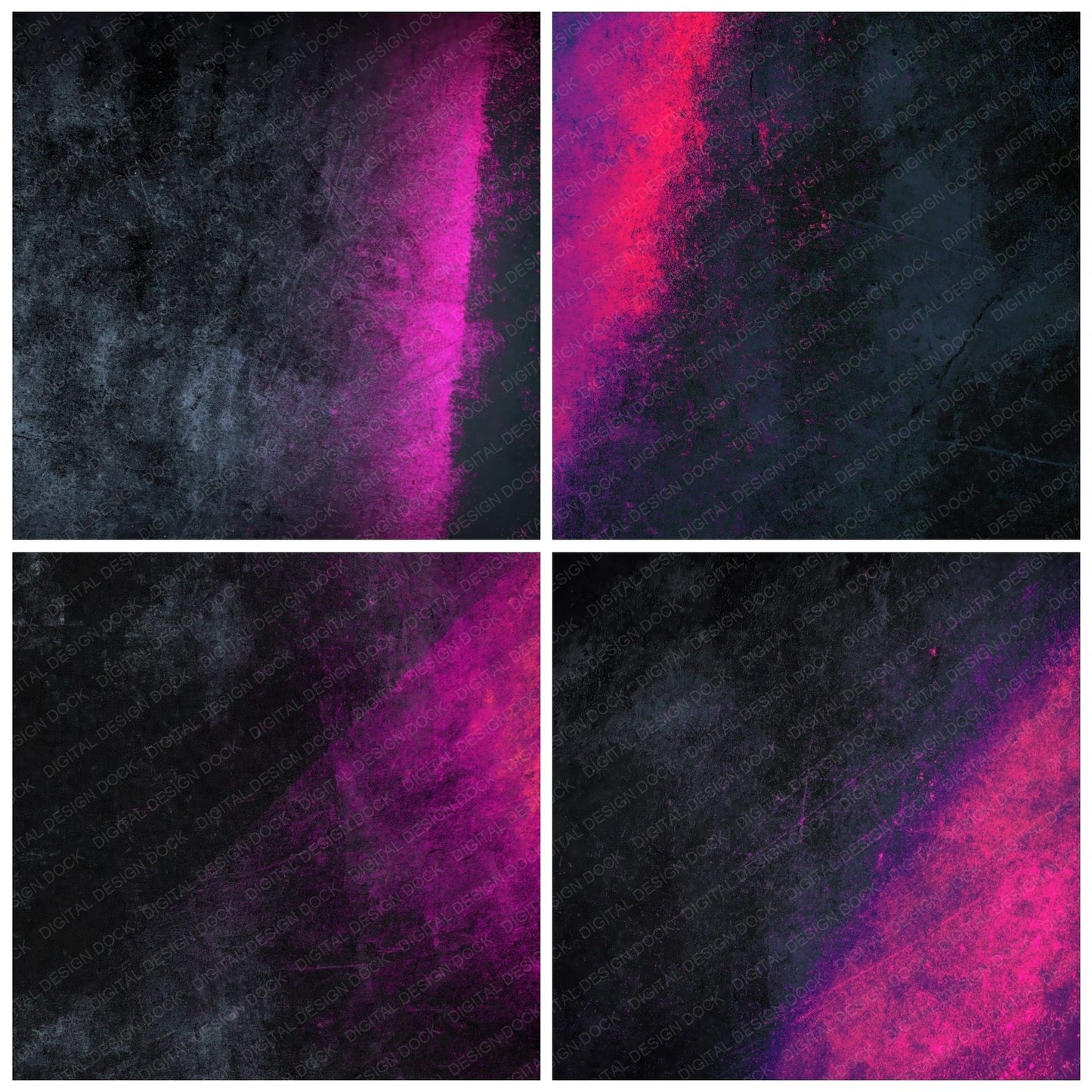 Grunge Neon Pink Charcoal Digital Paper Pack (DDD012421)