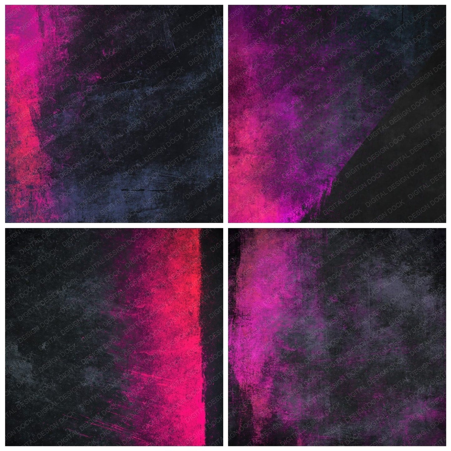 Grunge Neon Pink Charcoal Digital Paper Pack (DDD012421)