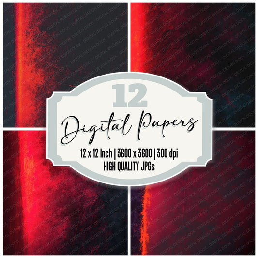 Grunge Neon Red Oxblood Digital Paper Pack (DDD012422)