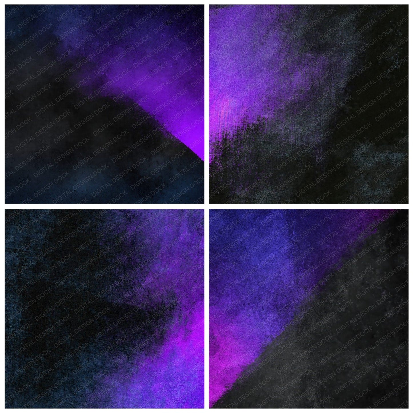 Grunge Neon Violet Charcoal Digital Paper Pack (DDD012423)