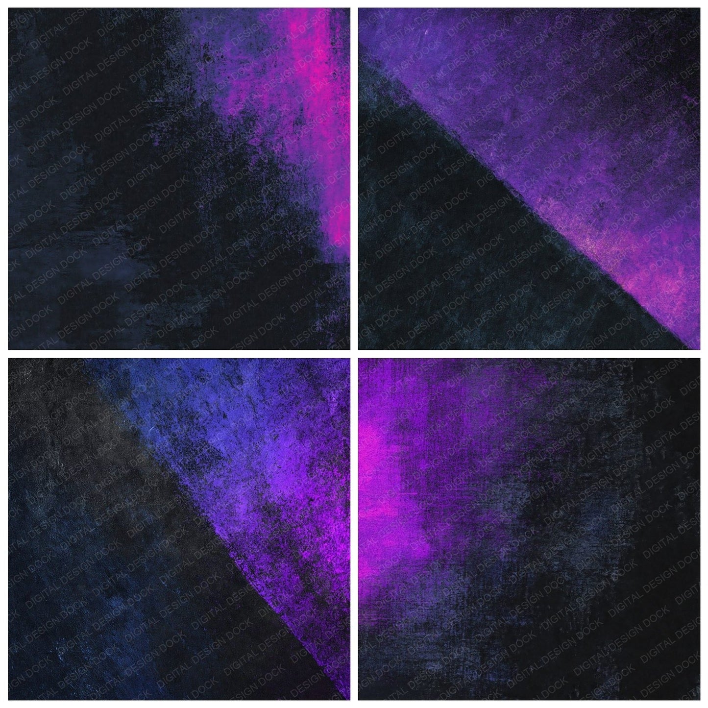 Grunge Neon Violet Charcoal Digital Paper Pack (DDD012423)