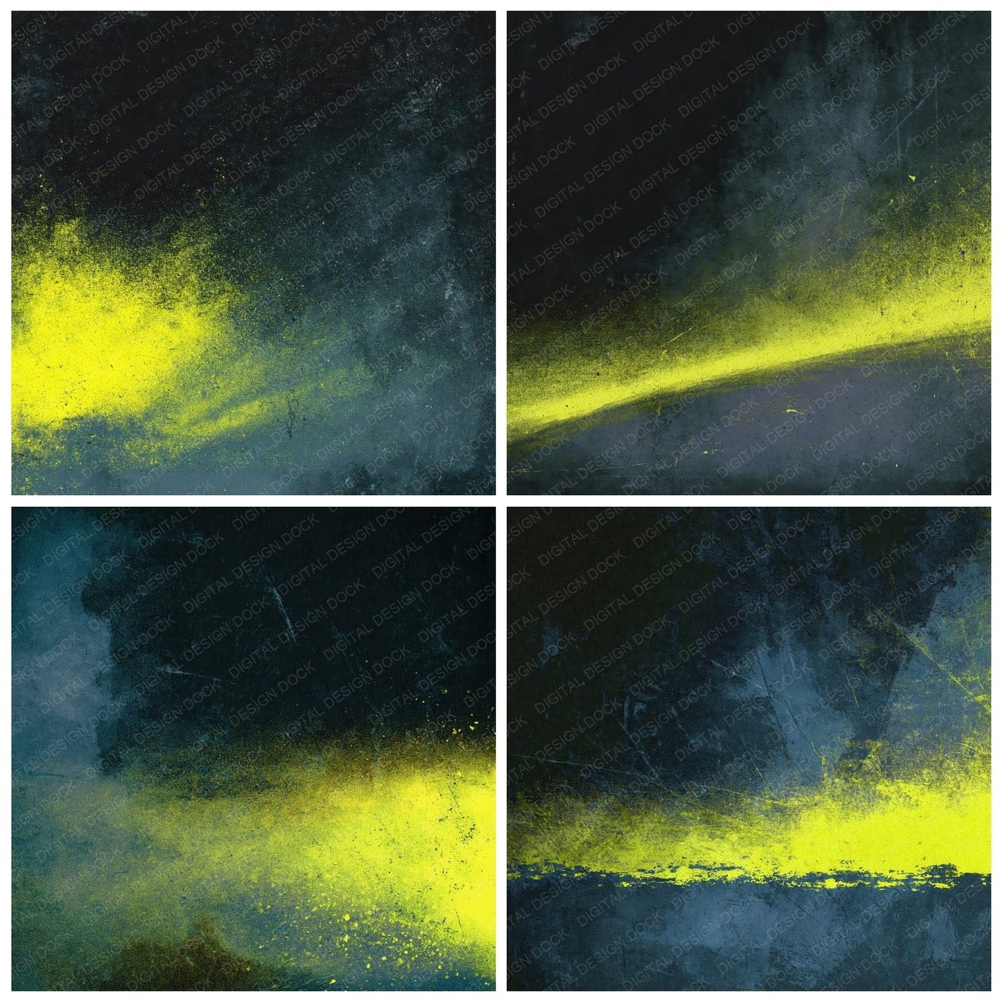 Grunge Neon Yellow Slate Digital Paper Pack (DDD012424)